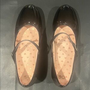 SO Girls Glossy Black Flats
